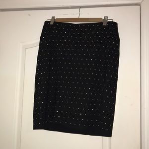 Vince Camuto Black Pencil Skirt with Gold studs